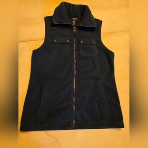 Chaps Navy Blue Fleece Full Zip Vest - Size Medium.